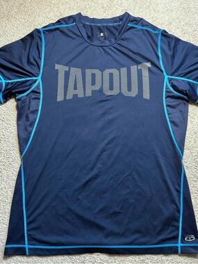 TapouT blue gym compression shirt XL